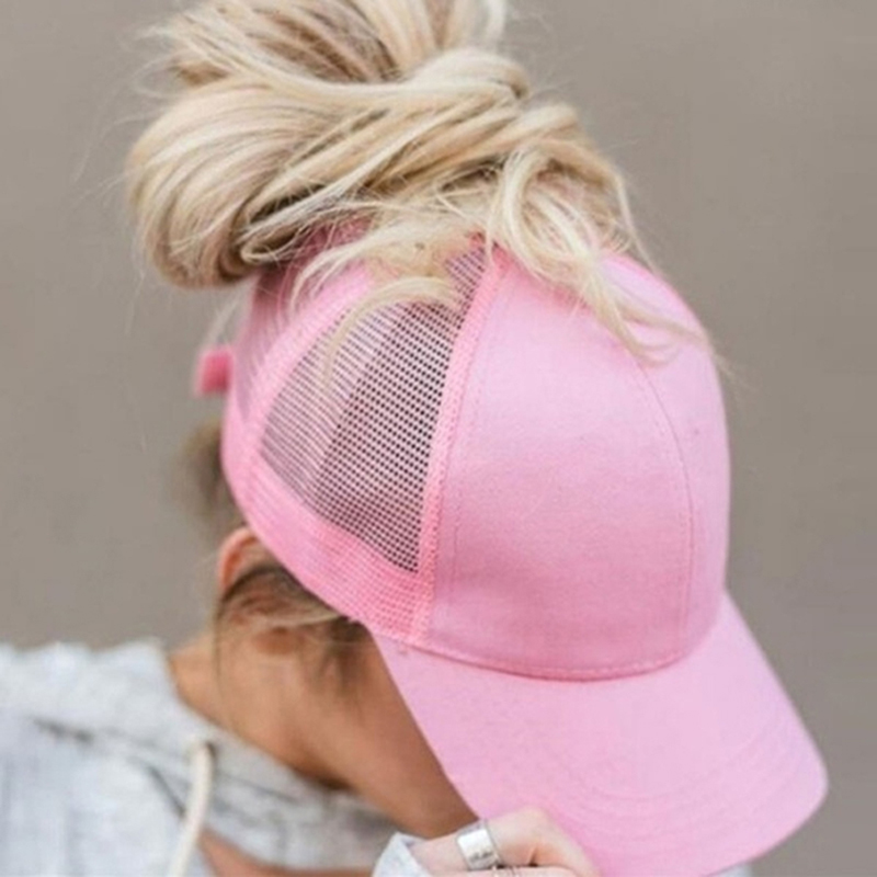 2023 New Ponytail Baseball Cap Summer Women's Adjustable Black Hat Messy Cap Casual Cotton Girl Snapback Mesh Cap_voghion.com