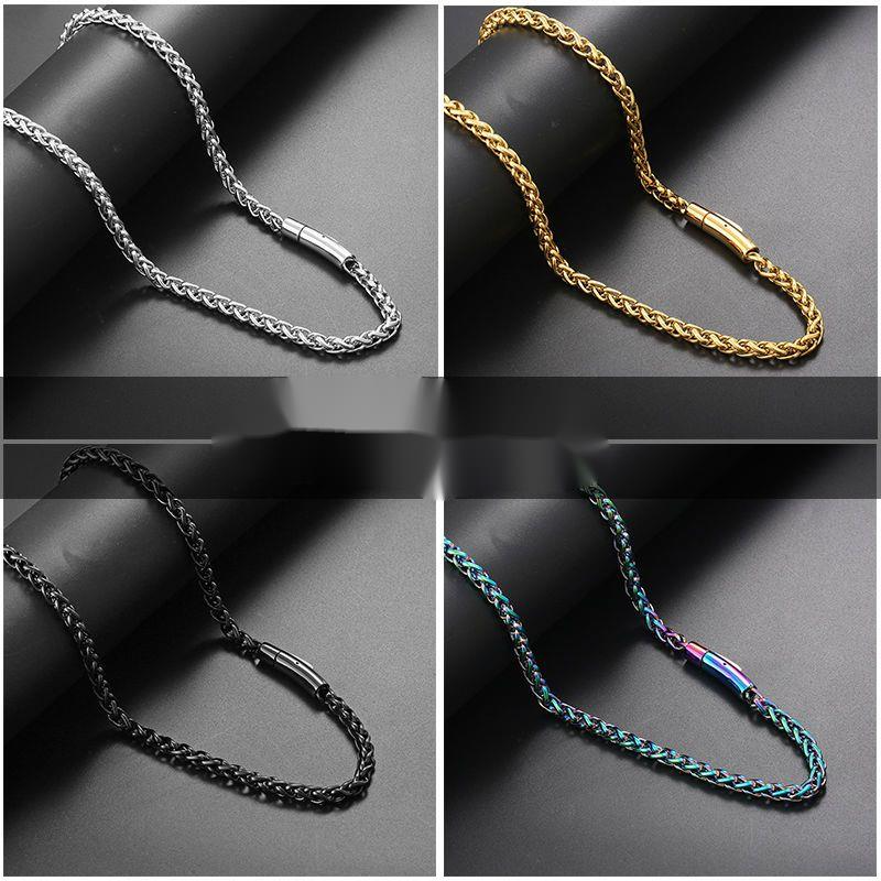 Crazy Style Spring Buckle Dragon Bone-ketting voor heren, trendy hiphopstijl, dikke en lange enkele ketting, titanium_voghion.com