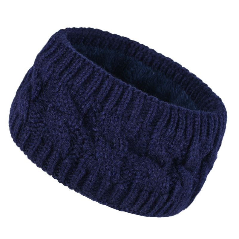 Bandeau en peluche tricoté en laine frite torsadée, couvre-chef élargi pour hommes et femmes, automne et hiver, chaud, sport, oreille_voghion.com