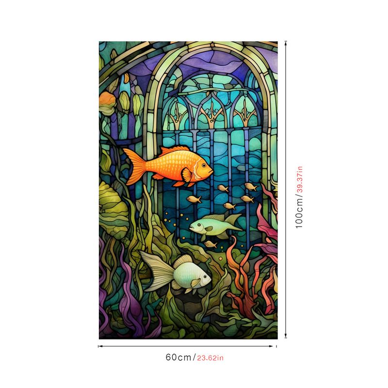 flower sea static glass sticker PVC glue free window sticker home decoration window flower glass sticker_voghion.com