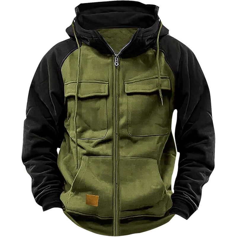 Neues modisches Kapuzen-Sweatshirt mit mehreren Taschen für Herren_voghion.com