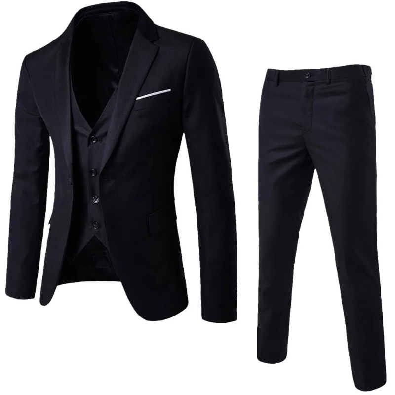 Mercúrio masculino blazers 3 peças define eleant 2 ternos weddin jaquetas de negócios colete calças casacos azuis 2024 formal coreano livre_voghion.com