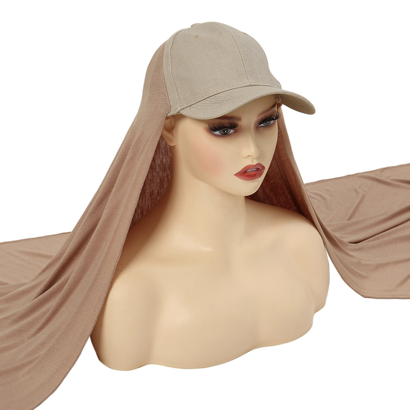 baseball cap handige hijab vrouwen hijab enkele kleur gemerceriseerde katoenen hijab hoed zonbescherming hoed_voghion.com