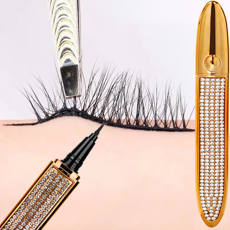 Wasserdichter, selbstklebender Wimpern-Eyeliner-Stift, langlebiger, klebstofffreier, nicht magnetischer, schnell trocknender Wimpernaufkleber-Eyeliner-Stift_voghion.com