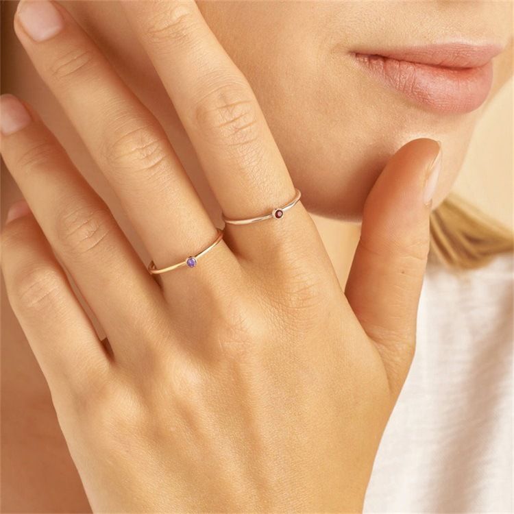 Bague en acier inoxydable pour femme, bijou simple, rond, diamant, coupe, niche, diamant, zircon_voghion.com
