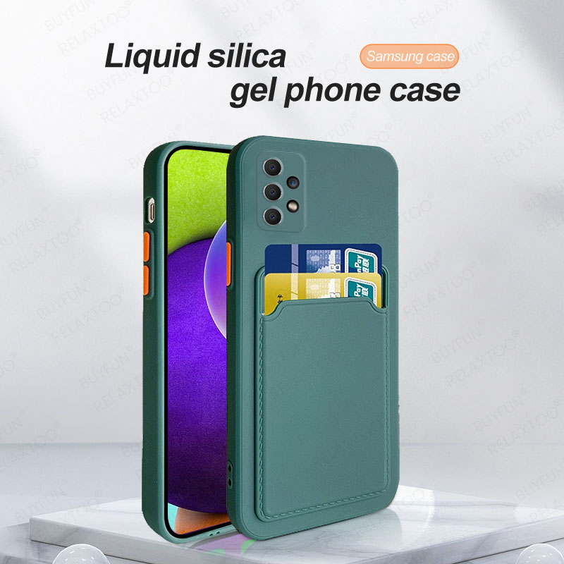 Husa portofel cu suport de card de lux pentru samsung a52 a42 5G A32 A72 4G A12 A02 A02S A22 A82 A21S A21 Husa din silicon lichid_voghion.com