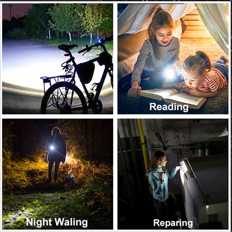 USB Rechargeable Mini Flashlight With Side COB Light Clip-On Light Zoomable Small Torch 3 Mode Camping Emergency Flashlights_voghion.com