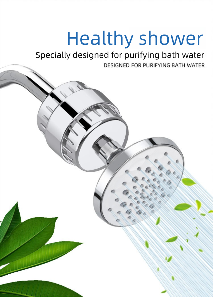 15-stufiger Duschfilter, Haushalts-Duschkopfreiniger mit Vitamin C zur Chlorentfernung, macht Haut und Haare weich_voghion.com