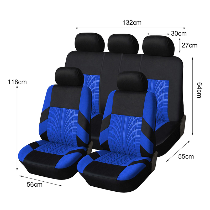 Fuzhongfu 9-Stéck Autositzbezich Set Komfort Sëtz Polyester Vir Heck Universal Passend Autositzbezich Komplett Set fir Auto SUV Minivan_voghion.com