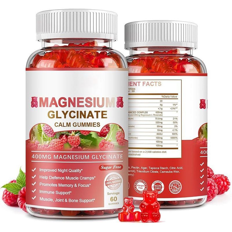TK Cross-Border Protein Bear Gu Glycinate Magnesium Gummies 60 sztuk Custom OEM_voghion.com