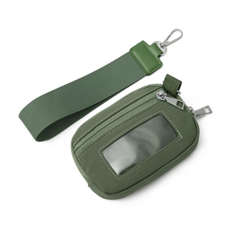 Minimalist Waterproof Nylon Small Wallet Multifunctional Card Holder Keychain Women's Coin Purse_voghion.com