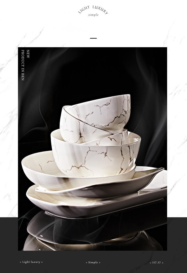 Underglaze Color Bowl Plate Set For Use, High-Quality Aesthetic Bowl, Plate, And Chopsticks Combination, Home High-End_voghion.com