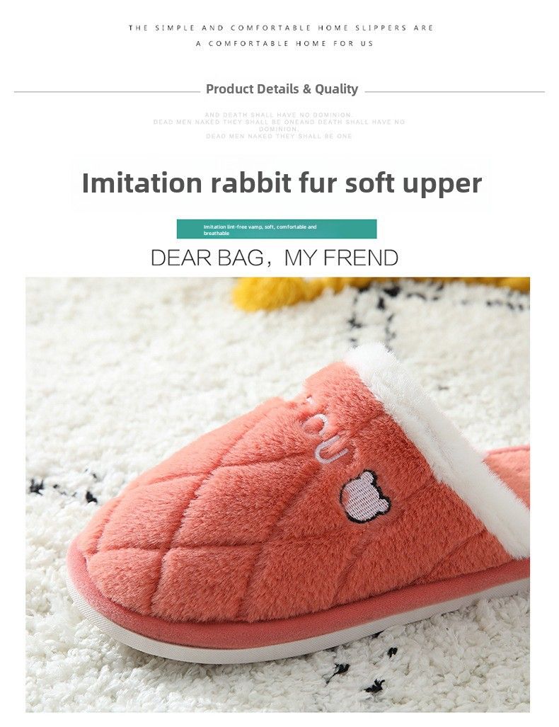 2024 Nuevas zapatillas de algodón para parejas, para mujer, otoño e invierno, para interior del hogar, suela gruesa, antideslizantes, resistentes al desgaste, cálidas para el hogar para hombres_voghion.com