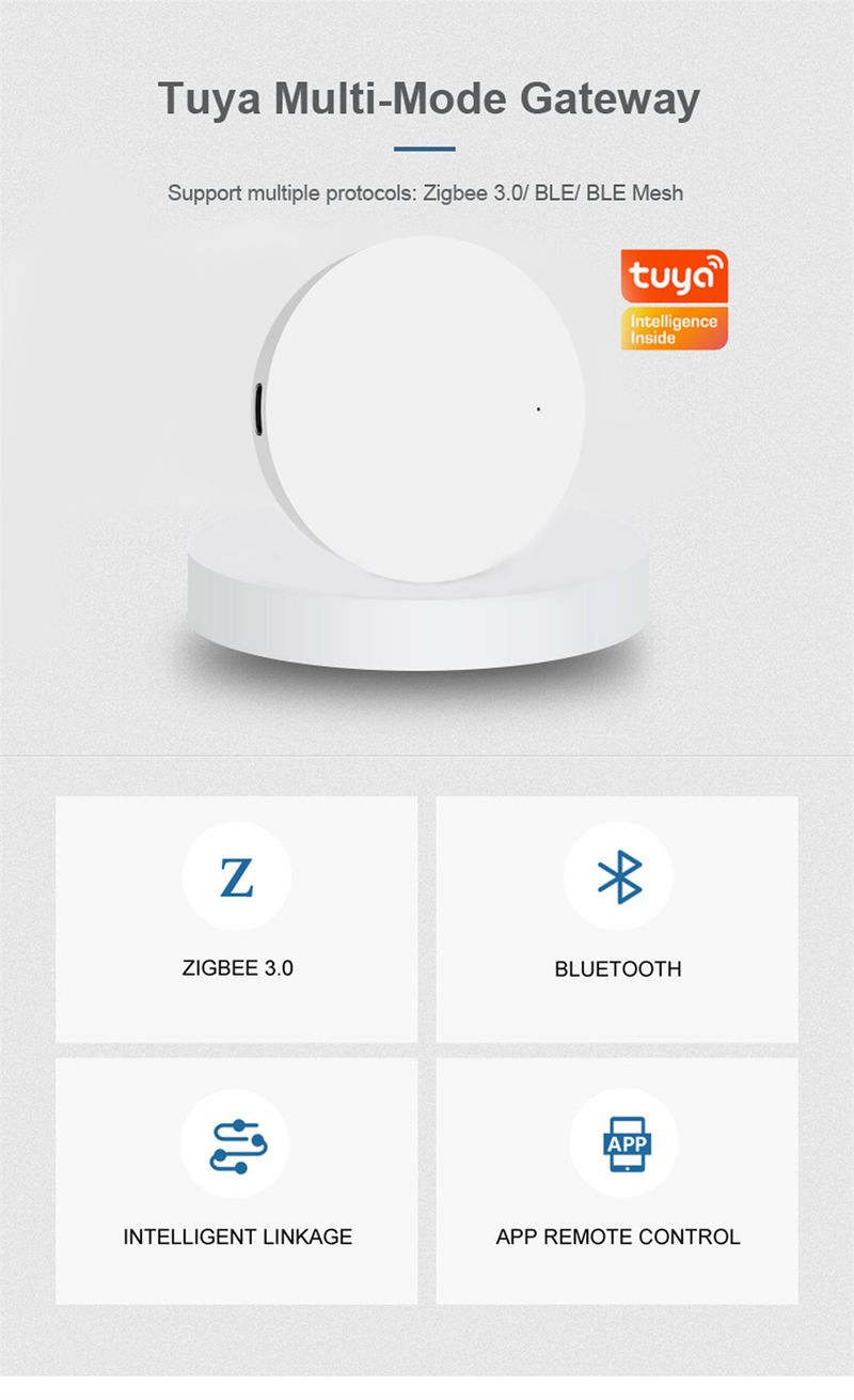 Tuya Gateway bežični BLE-Mesh Hub Home Bridge Smart Life aplikacija za daljinski upravljač radi s Alexom Alice_voghion.com