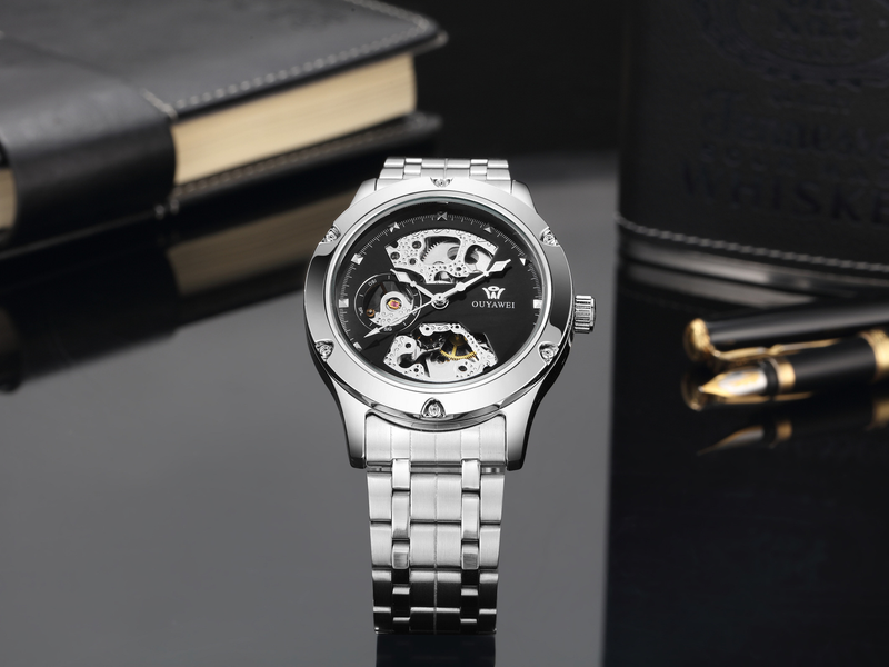 OUYAWEI nuovo orologio da uomo impermeabile con cinturino in acciaio tourbillon fondo cavo orologio meccanico completamente automatico_voghion.com
