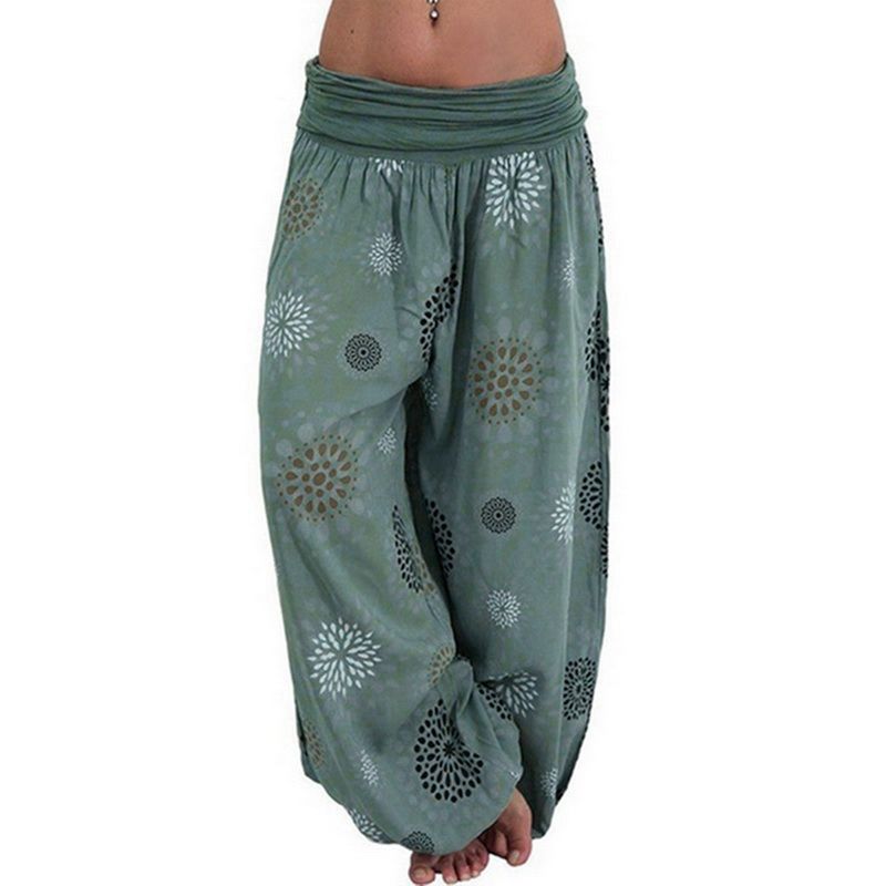 Pantaloni casual harem con stampa digitale lunga da donna_voghion.com