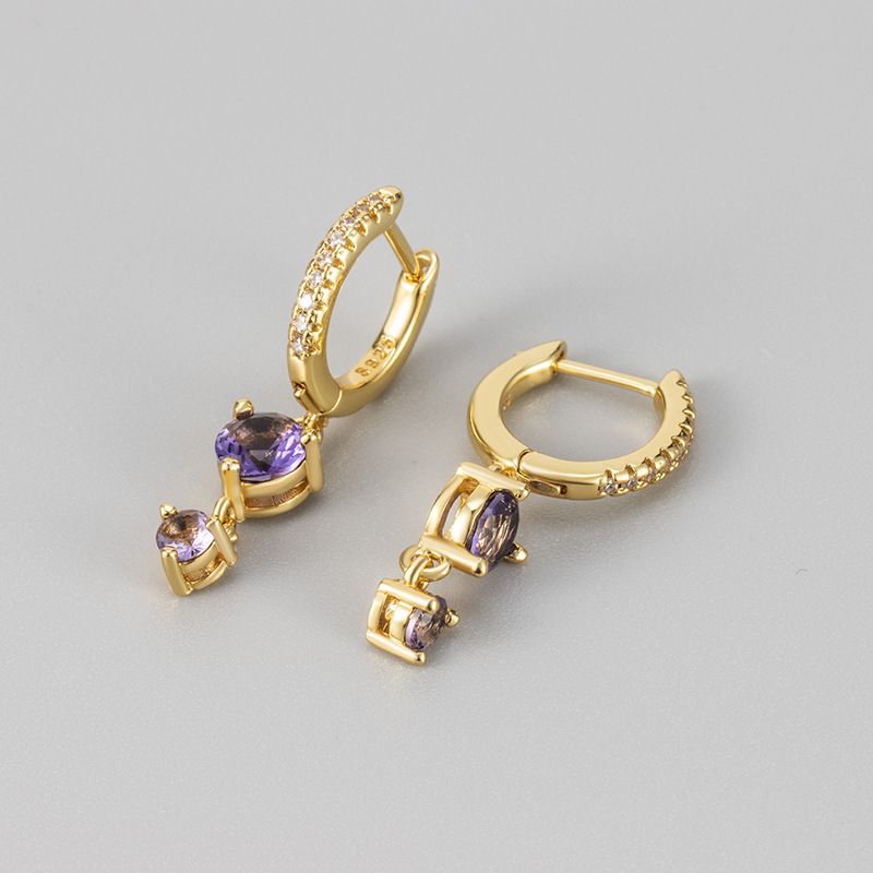 Fashionable Inlaid Colorful Zircon Tassel For Women, Stylish And Versatile Stud Earrings_voghion.com