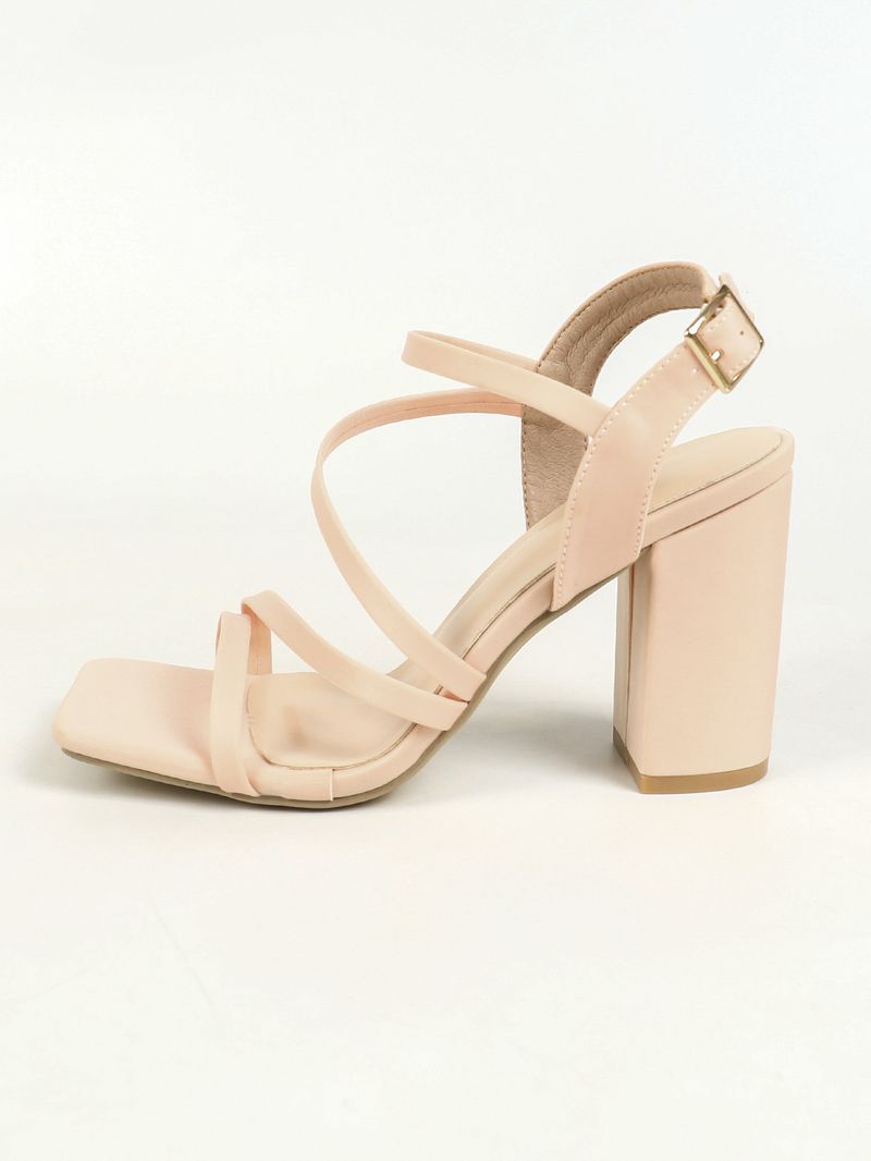 Sandale de damă Cap pătrat Toc gros Pachet Golire A Buton Cuvânt Moda Simplu Tot Temperament Tocuri înalte și subțiri_voghion.com