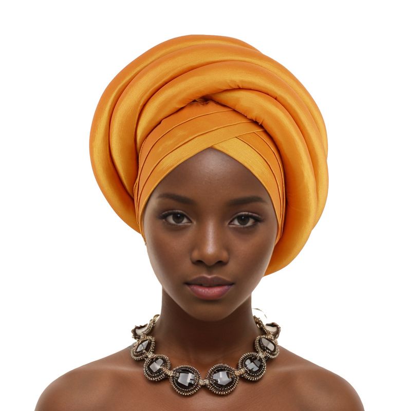 Women's Scarves Headscarf New Nigeria Heavy Industry Wrapped Sponge Head Cap Auto Gele Wra_voghion.com