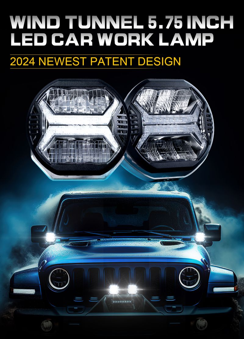 1 Stück 5,75/4 Zoll Auto-LED-Arbeitslicht E-Prüfzeichen Bernstein DRL Fahrlicht Scheinwerfer für Jeep Lada Offroad Truck 4x4 UTV SUV Motorrad_voghion.com