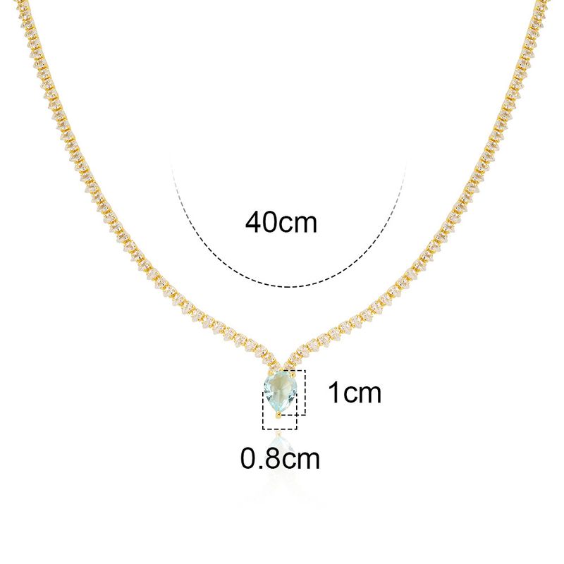 Damen-Schmuckset, schlichtes Temperament, Ohrringe, Schlüsselbeinkette, schmaler Zirkon, zweiteiliges Set, Ohrringe, Anhänger, Halskette_voghion.com