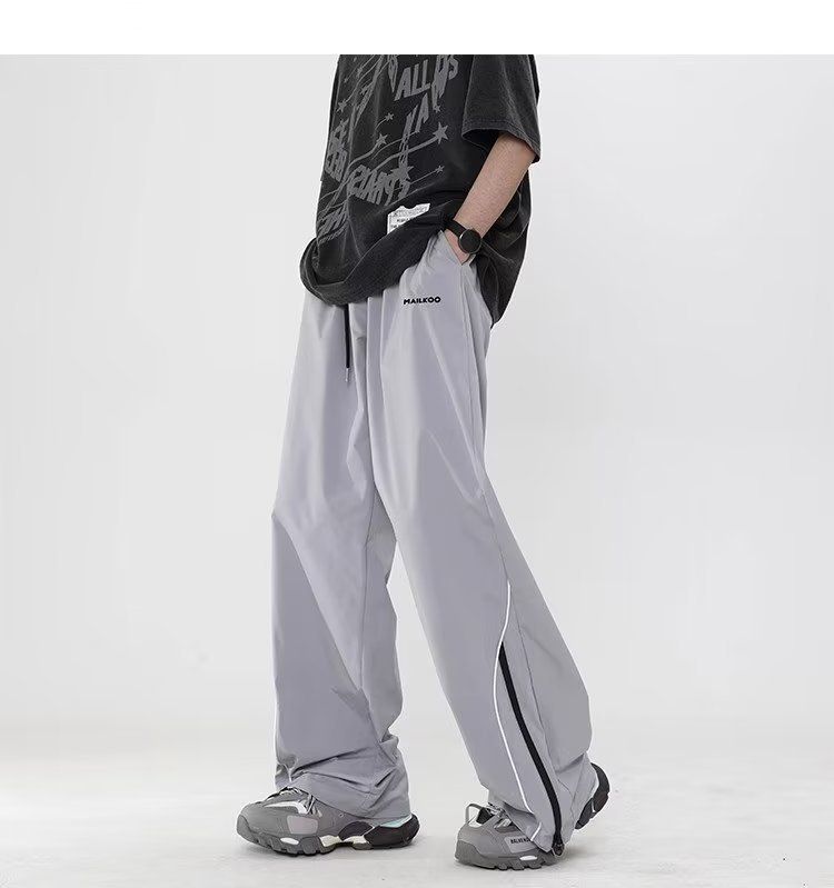 Charge For Men In Summer, Thin And Cool, Trendy Brand, Loose Casual P, American High Arcade Style, Wide Leg Sports_voghion.com