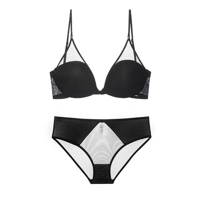 French style U-shaped backless, traceless, beautiful back lingerie with small chest and large gathering without steel_voghion.com