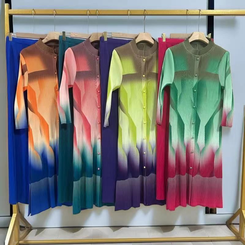 Nuovo stile da donna, top a maniche lunghe stampati e pantaloni plissettati in due pezzi per donna_voghion.com