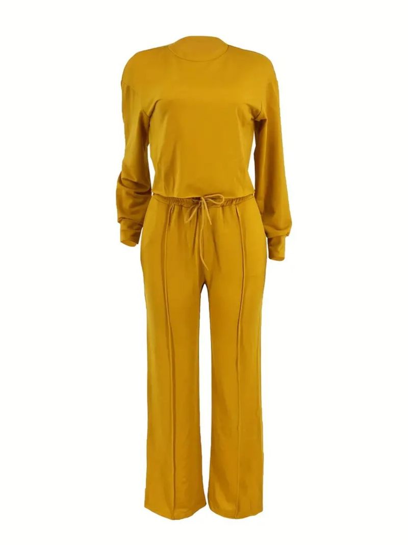 Abbigliamento femminile in autunno e inverno, nuove felpe a maniche lunghe con scollo rotondo, pantaloni con elastico in vita, completi casual e alla moda in due pezzi_voghion.com