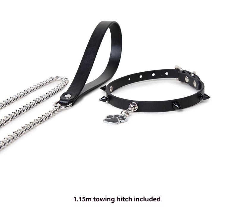 LuvBox SM Punk Dog Paw Tag Choker Collare da collo Guinzaglio Giocattoli sessuali per adulti Catena per clavicola_voghion.com