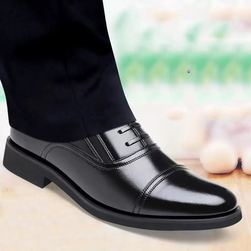 Unbeatable Quality Leather British Style Pointed Men's Leather Three Joint Autumn Fashion Trend Formal Wear Business Casual Shoes_voghion.com