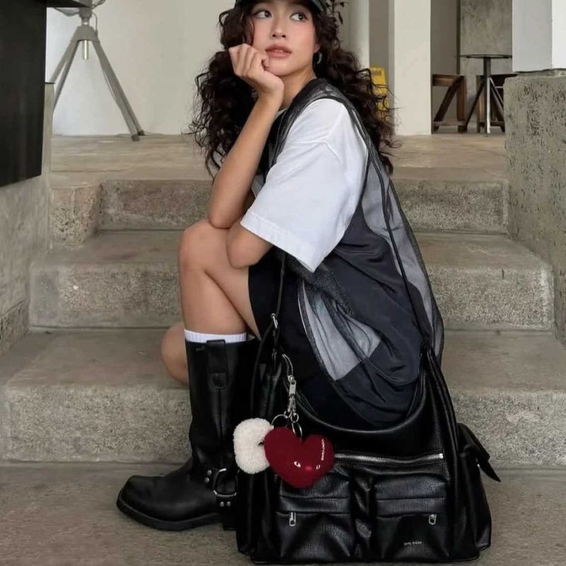 2025 Fall/Winter New Underarm Saddle Bag Multi-Pocket Crossbody Biker Bag Stylish And Versatile_voghion.com