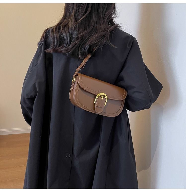 Retro High-End-Modetasche für Damen Neue vielseitige Satteltasche zum Pendeln Beliebte einfache lässige Umhängetasche_voghion.com