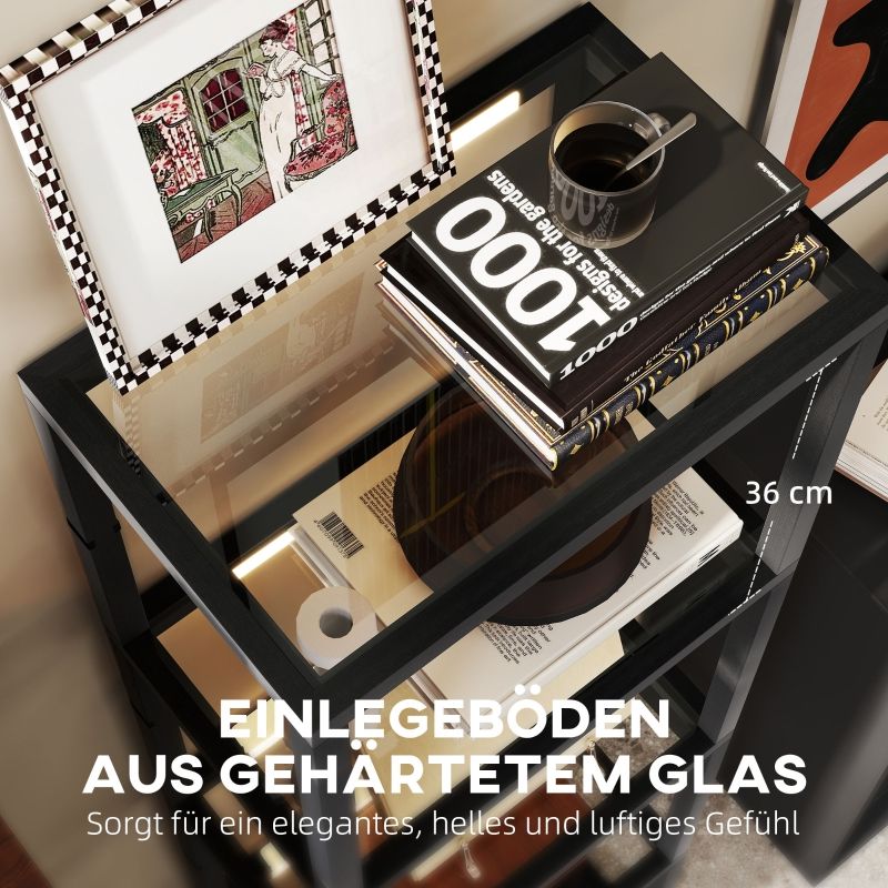 Lámpara LED con 4 luces Regal, 4 cristales, Fußschalter, MDF, Negro_voghion.com