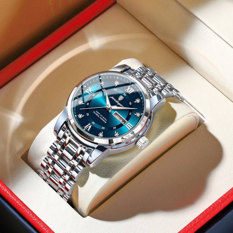 Waterproof New Men's Dual Calendar Luminous Quartz Watch_voghion.com