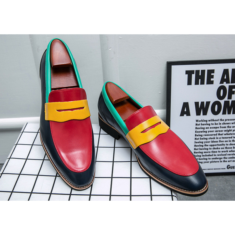 Męskie mokasyny wsuwane modne mokasyny ze szpiczastym noskiem Party taniec sukienka buty dla mężczyzn na co dzień biznesowe buty ślubne_voghion.com