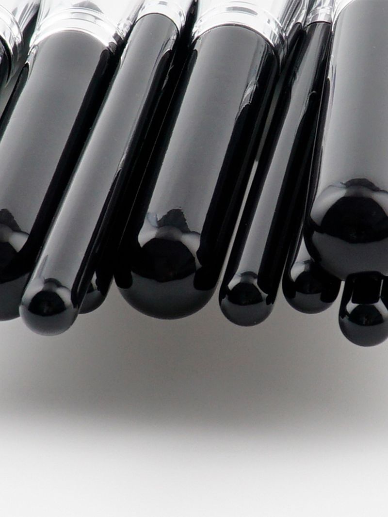 10-teiliges, hochwertiges, großes, professionelles Make-up-Pinselset in Schwarz_voghion.com