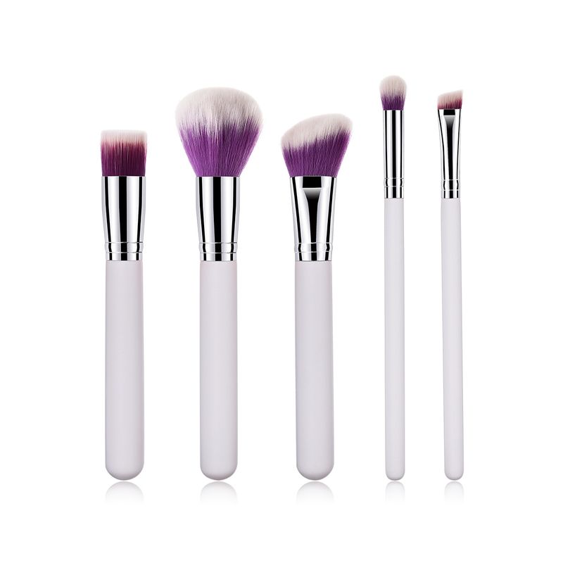Pennelli per trucco da 5 pezzi, strumenti di bellezza, manico in legno Yuncai, tubo per la bocca, capelli in nylon GUJHUI_voghion.com