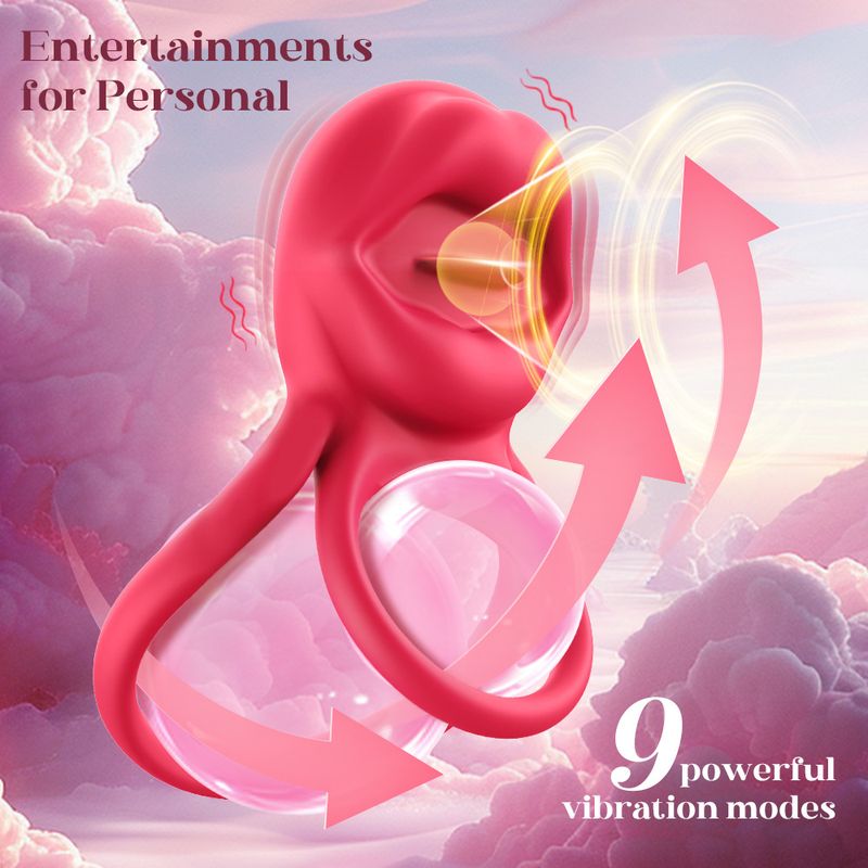 APP Telecomando Lingua Lecca Conversione di Frequenza Pene Maschile Blocco Anello Fine Vibrazione Radiazione Ritardo Coppia Flirtare Vibratore_voghion.com