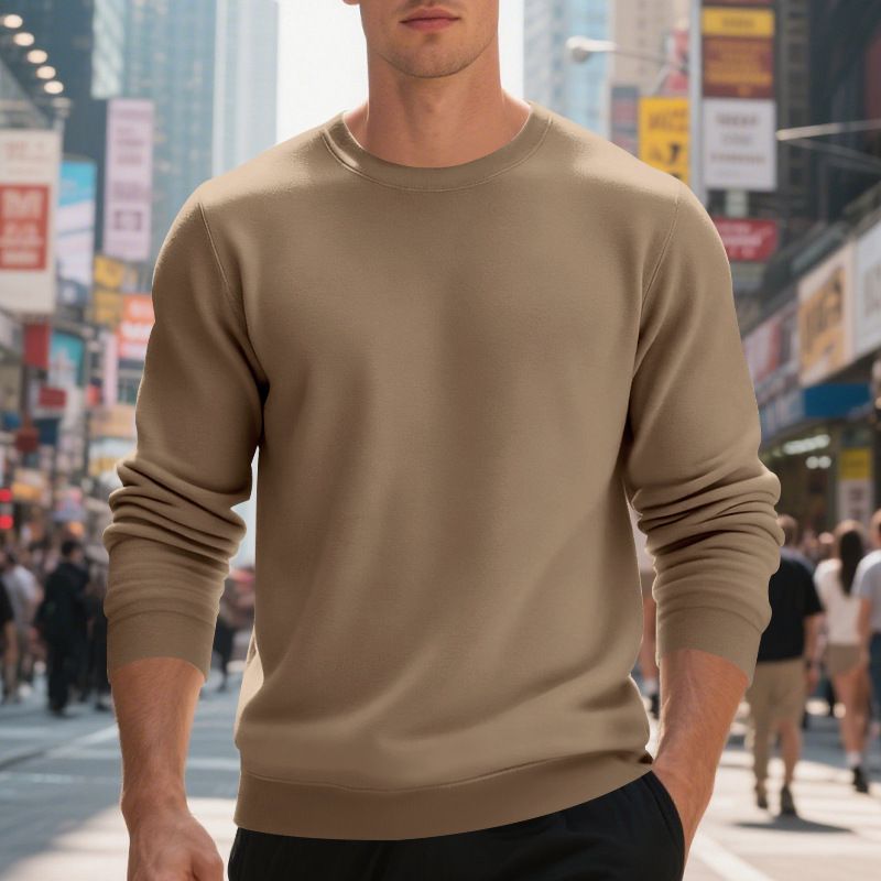 Schweres Herren-Sweatshirt mit Rundhalsausschnitt – Übergroße, lässige Alternative zum Kapuzenpullover (S–XXXL, 250 g/m² Polyester)_voghion.com