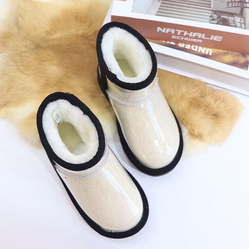 26ss U Winter Home Neue Fleece-gefütterte trendige Zuckerwatte transparente Kinderschnee wasserdichte rutschfeste warme dicke Sohlen Kinder_voghion.com