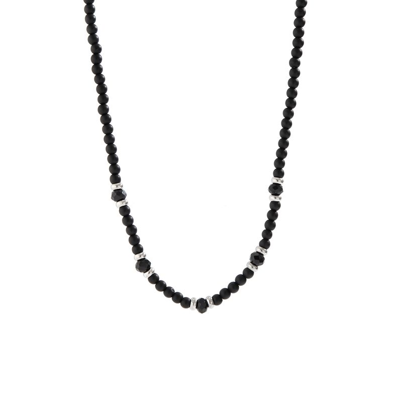 PuRui Hiphop Akryl Kristallpärlor Strand Halsband för Herr Svart Chokerkrage Enkla Smycken På Halsen Pojkefest_voghion.com