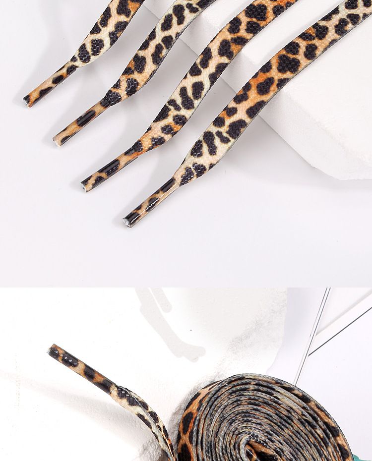 Colorful leopard print tie dye shoelaces pop art graphic fashion smudged yellow leopard print shoelaces_voghion.com