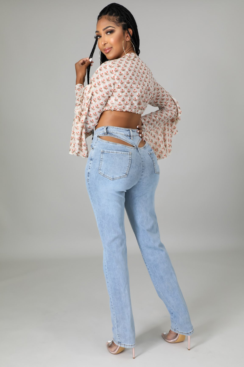 Vaqueros elásticos sexys Ins con cintura trasera hueca para mujer_voghion.com