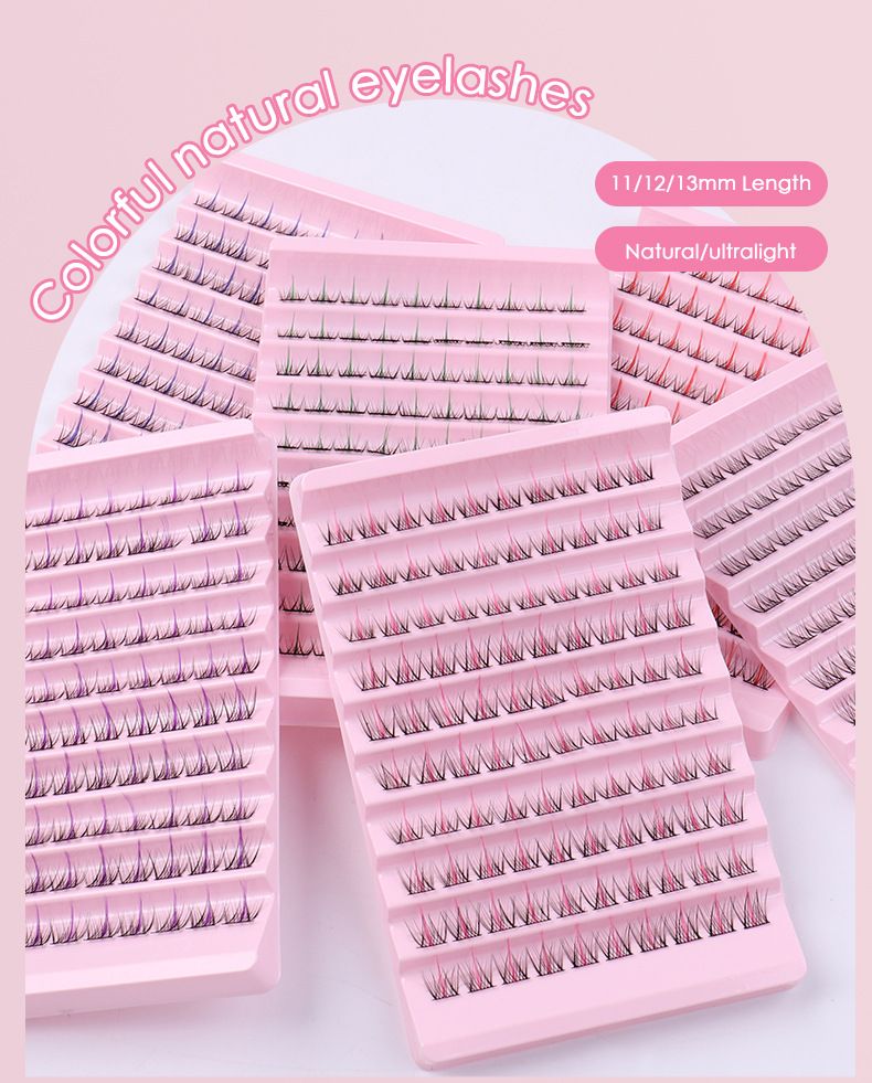 False Eyelashes Color Segment Grafting False Eyelashes Natural Large Capacity Single Cluster Hair Eyelashes_voghion.com