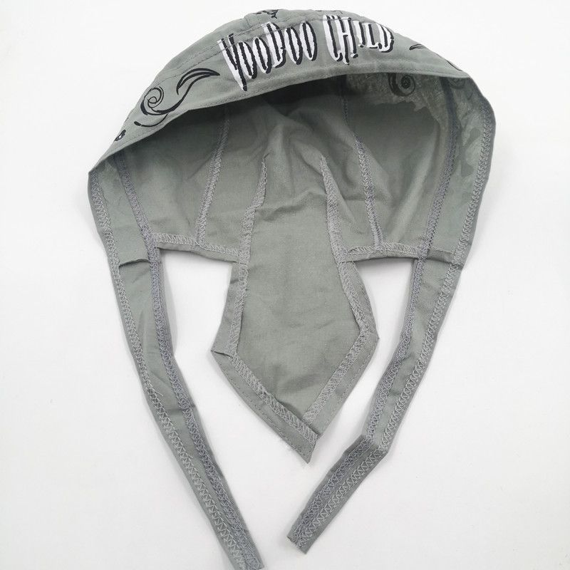 Grey Skull Head Pirate Headband Spring/Summer/Autumn Cloth Hat, Adult Style Riding Strap Tail_voghion.com
