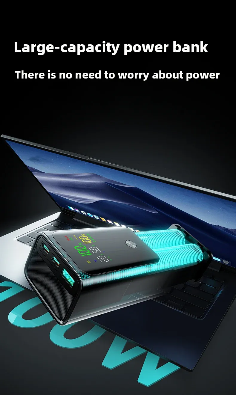 20000 mAh Powerbank mit großer Kapazität, tragbar, 100 W, USB C, schnelles Laden, mobiler externer Akku für iPhone 16_voghion.com