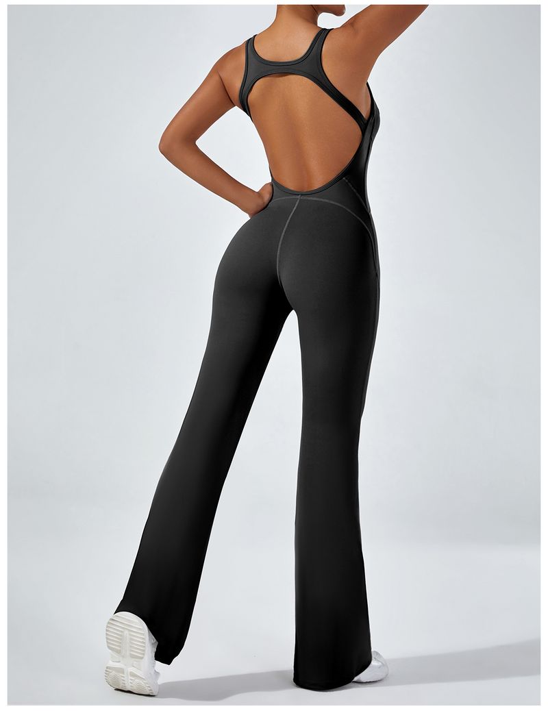European And American Style Tight-Fitting Backless Yoga Hip-Lifting Sports Fitness Suit Wide-Leg Pants Tummy-Control_voghion.com