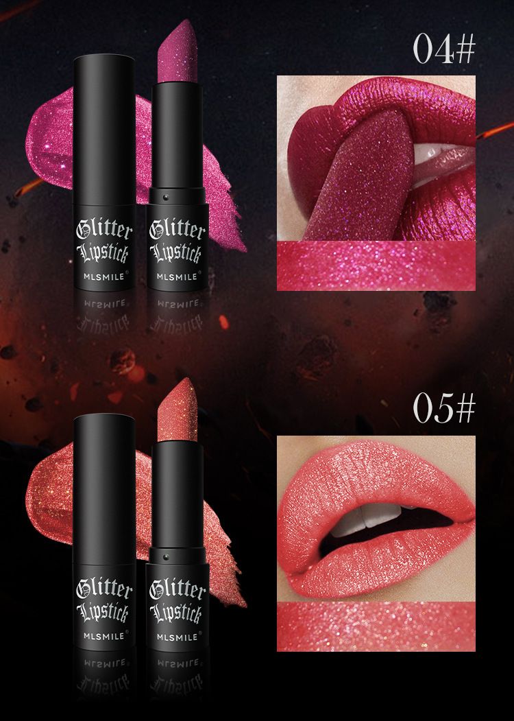 Batom Matte Antiaderente com Glitter Explosivo e Diamante, Maquiagem de Halloween com Vampiro Sombrio
_voghion.com