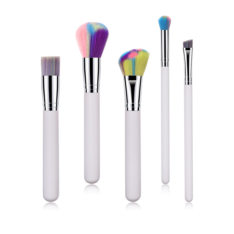 Pennelli per trucco da 5 pezzi, strumenti di bellezza, manico in legno Yuncai, tubo per la bocca, capelli in nylon GUJHUI_voghion.com